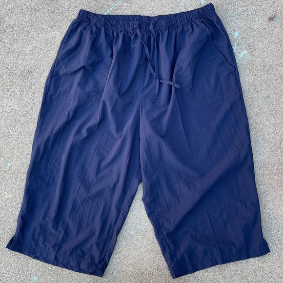 Swimsuits For All Taslon Nylon Capri Coverup Pants Navy blue preloved Sz 22/24 - Picture 5 of 5